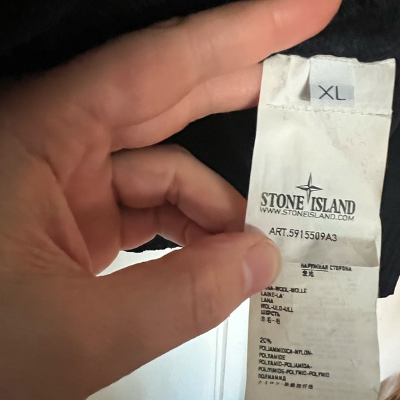 Stone Island 80% Wool 20% Polyamide XL V-Neck Sweater - Picture 5 of 7